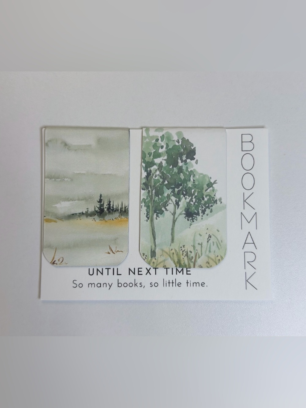 Until Next Time Green Watercolor Bookmark Set